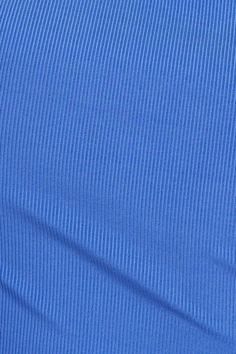 Blue Crop Top Short Sleeve