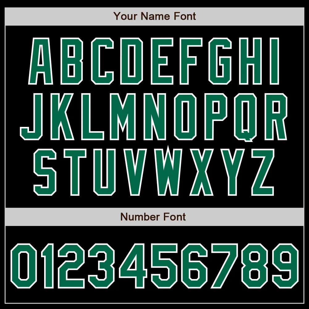 Custom Black Kelly Green-Red Authentic Split Fashion Baseball Jersey