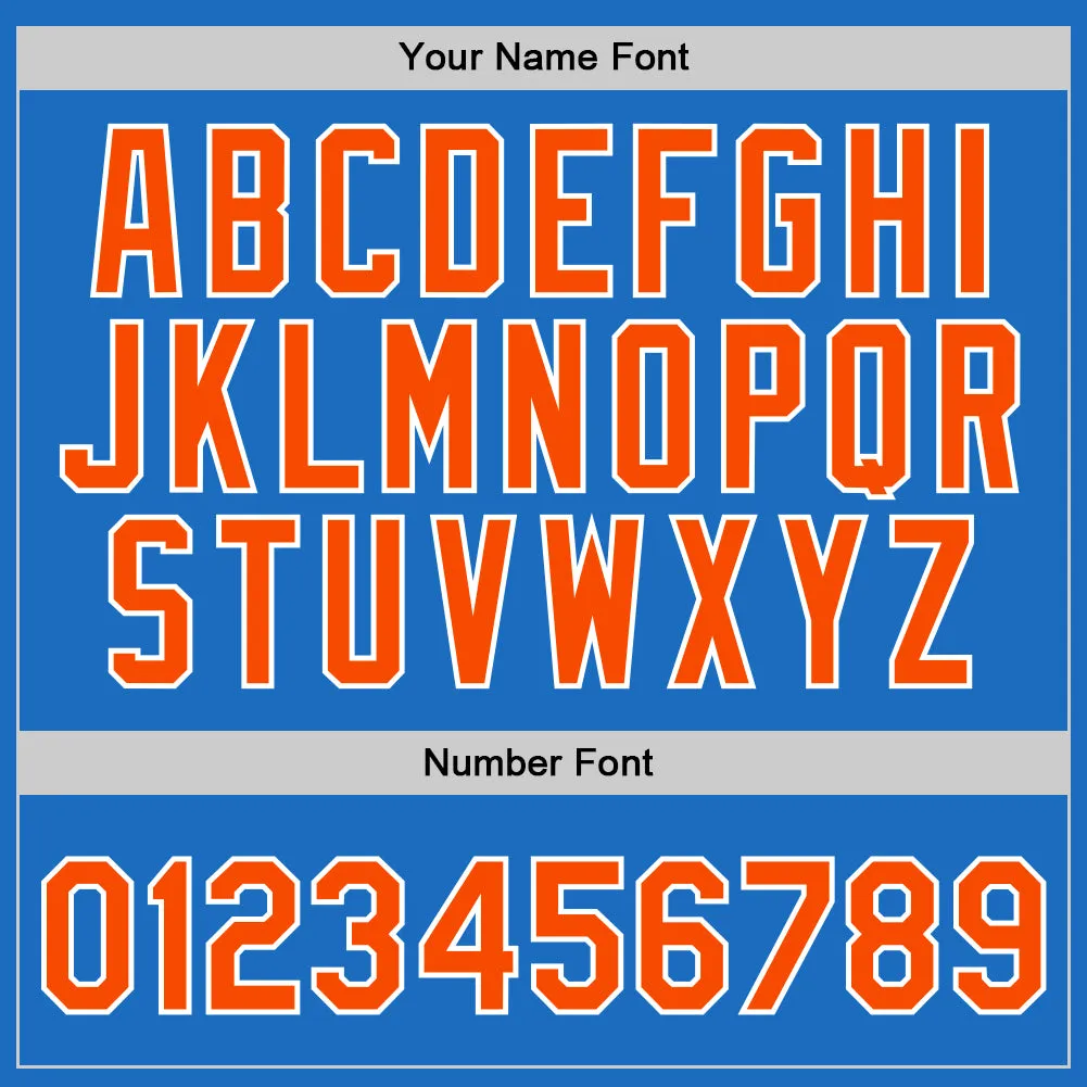 Custom Blue Orange-White Authentic Throwback Basketball Jersey