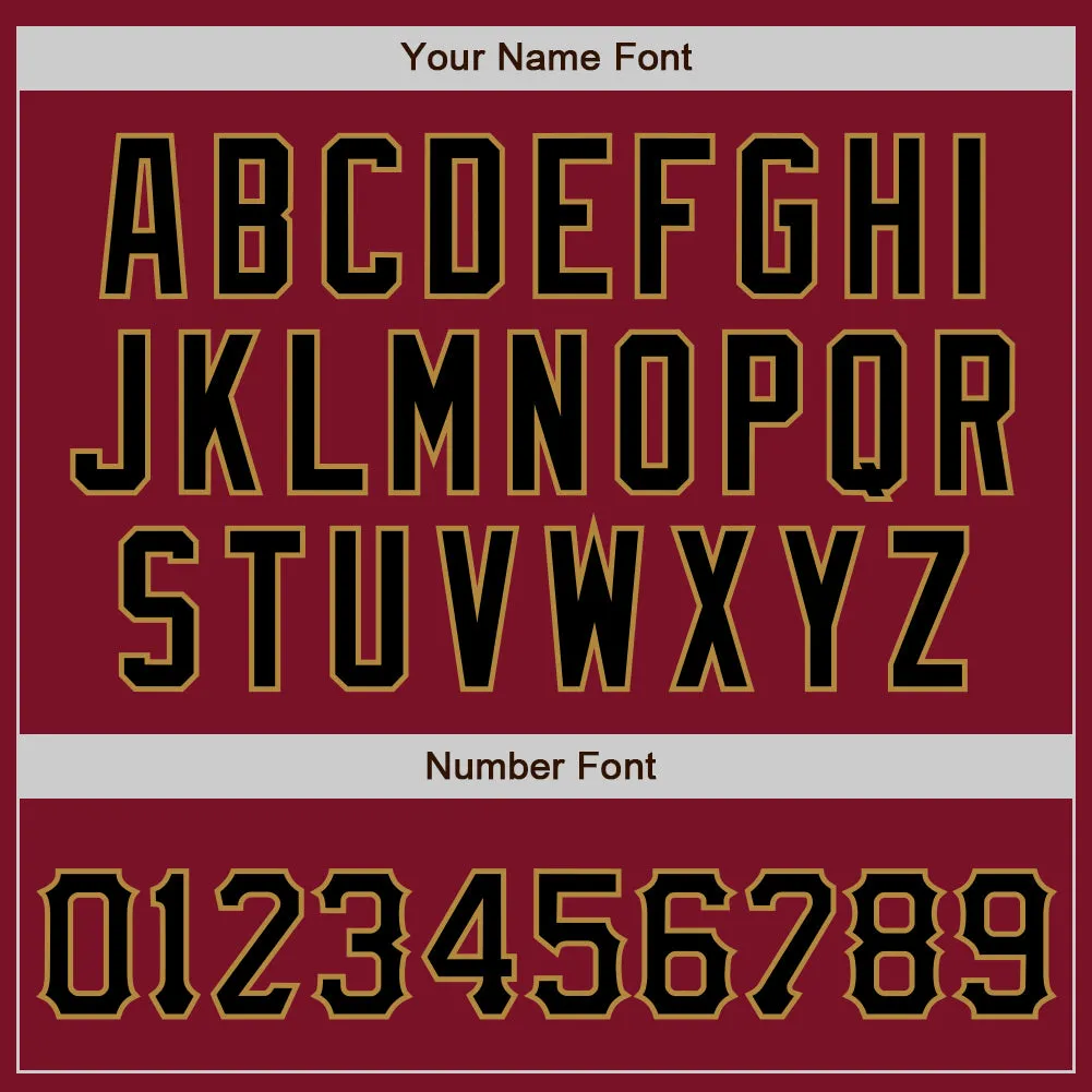 Custom Crimson Black-Old Gold Authentic Baseball Jersey