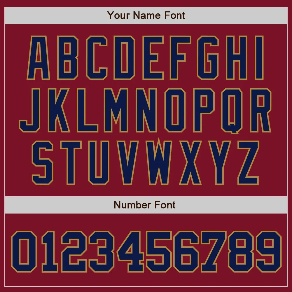Custom Crimson Navy-Old Gold Authentic Baseball Jersey