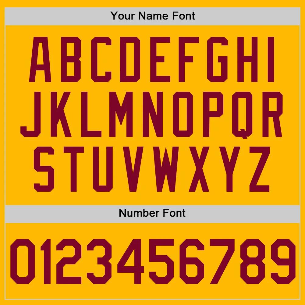 Custom Gold Maroon Authentic Throwback Basketball Jersey