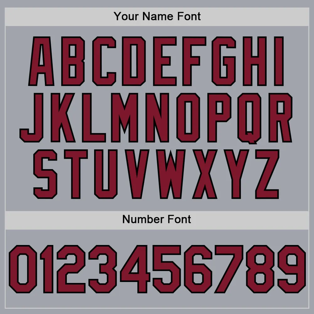 Custom Gray Crimson-Black Authentic Sleeveless Baseball Jersey