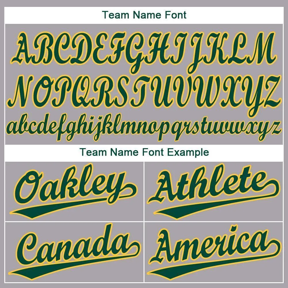 Custom Gray Green-Gold Baseball Jersey