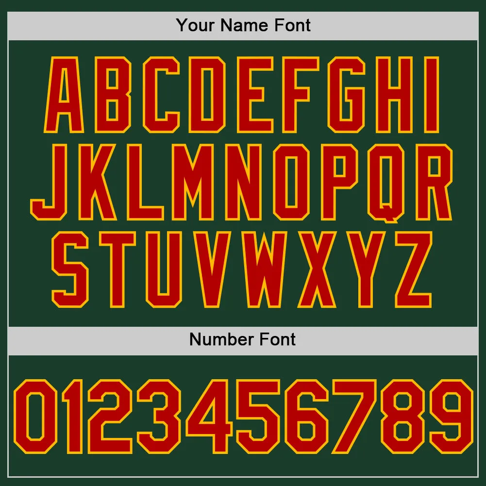Custom Green Red-Gold Authentic Sleeveless Baseball Jersey