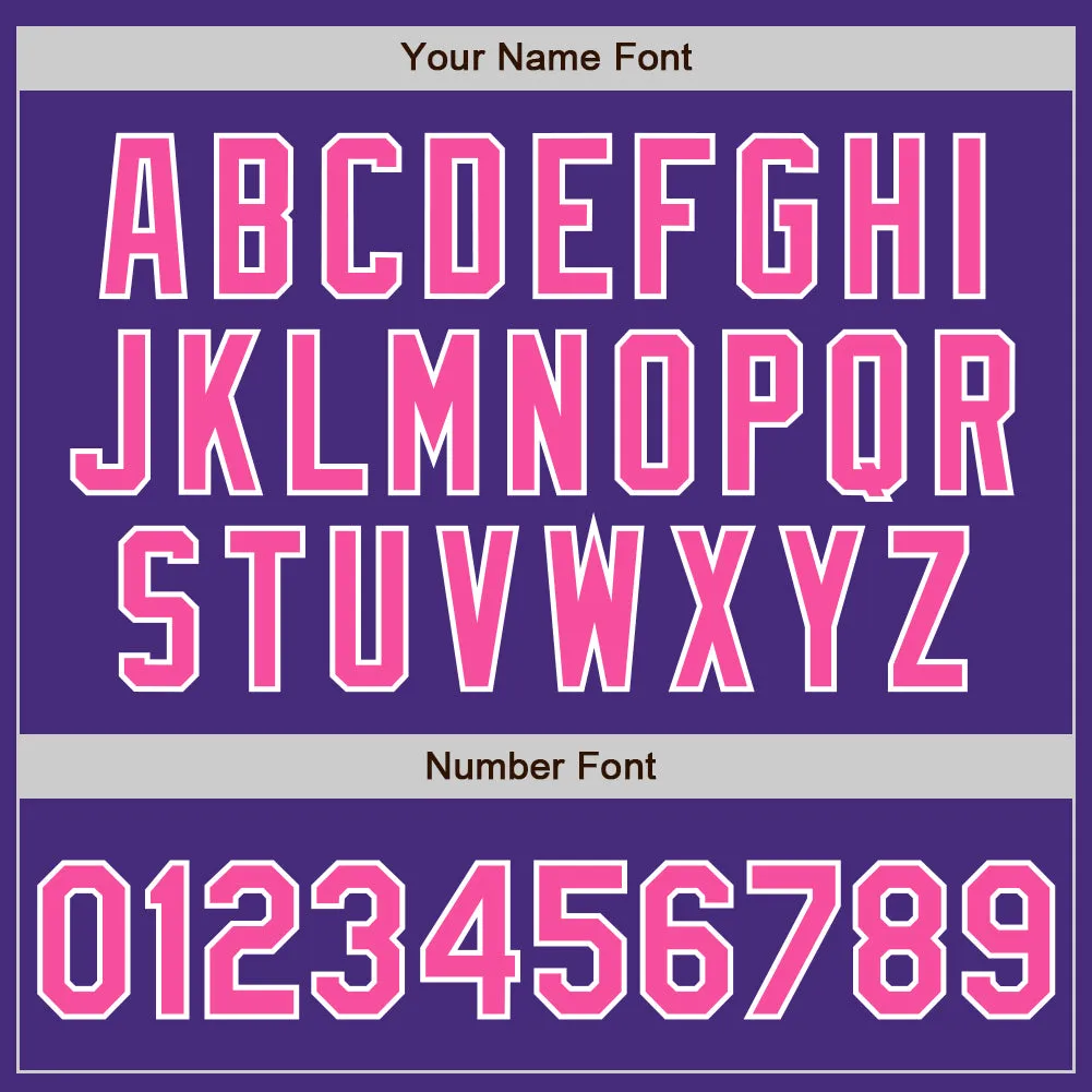 Custom Purple Pink-White Authentic Baseball Jersey