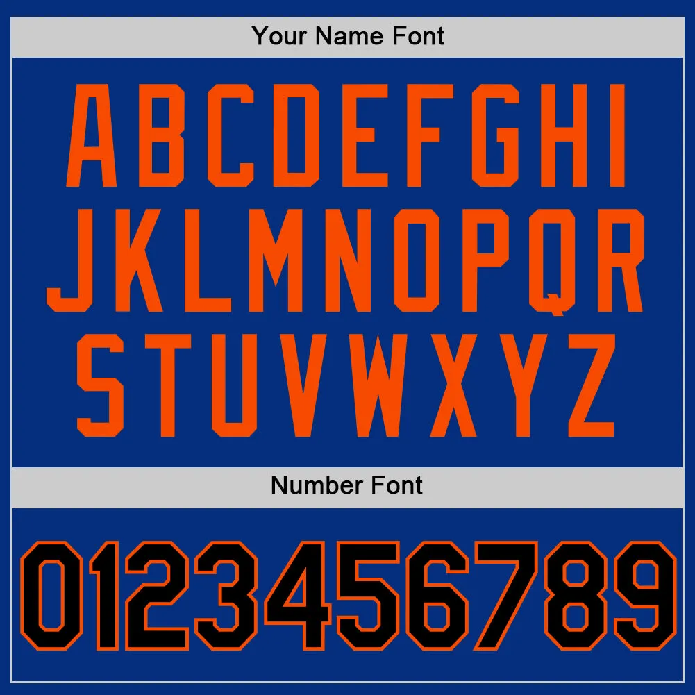 Custom Royal Black-Orange Authentic Throwback Basketball Jersey