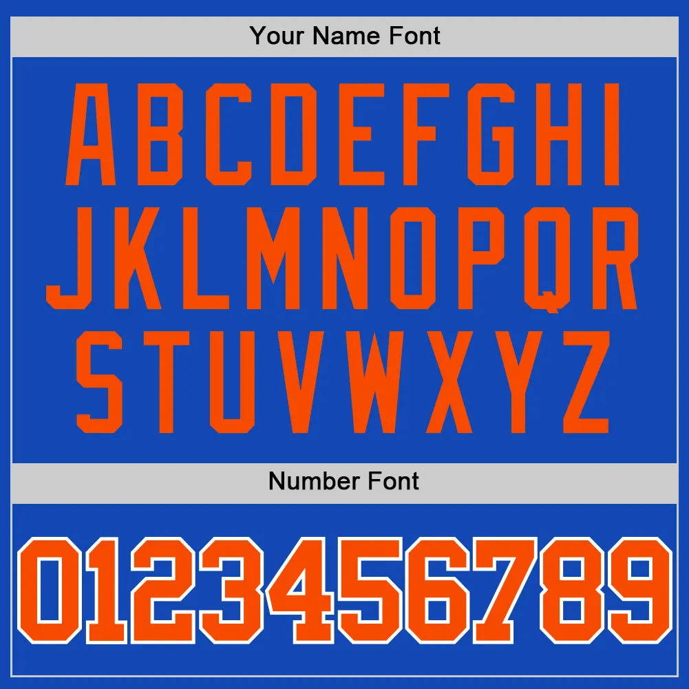 Custom Thunder Blue Orange-White Authentic Basketball Jersey