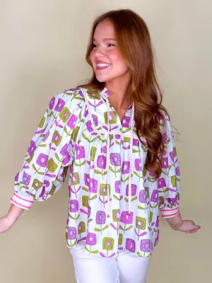 Retro Blooming Blouse