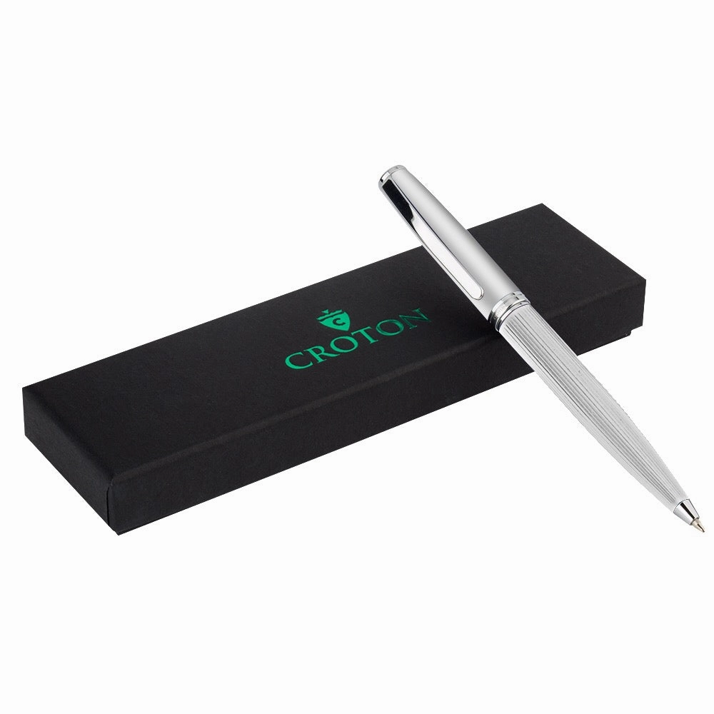 Silver color Ballpoint pen with chrome accents